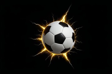Fototapeta premium a close up of a soccer ball with a lightning effect