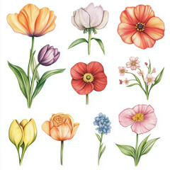 flower, pink, nature, leaf, floral, plant, flowers, spring, tulip, blossom, vector, illustration, bouquet, design, beauty, purple, summer, lily, stem, petal, flora, garden, decoration, bloom, art