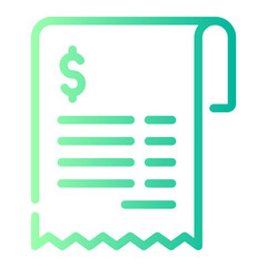 receipt Line Gradient Icon