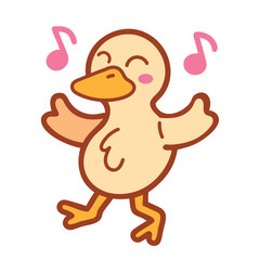 Cute Animal Cartoon Duck Adorable Singing