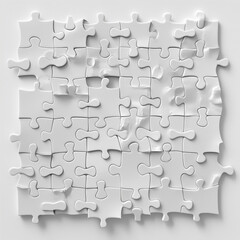 White Puzzle Pieces Cut Out &ndash; Concept of Solving Problems, Connections, and Strategy