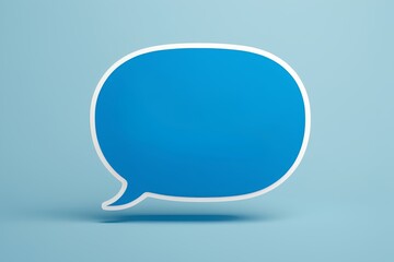 a close up of a blue speech bubble with a shadow