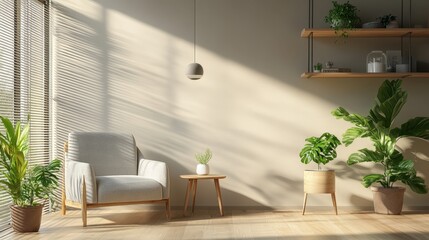 Sunlit light-wooden planks cast soft shadows against the wall, showcasing intricate textures and natural elegance in this intimate close-up view