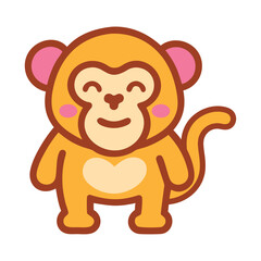 Cute Animal Cartoon Monkey Adorable