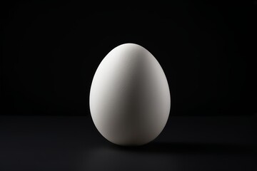 a close up of a white egg on a black surface