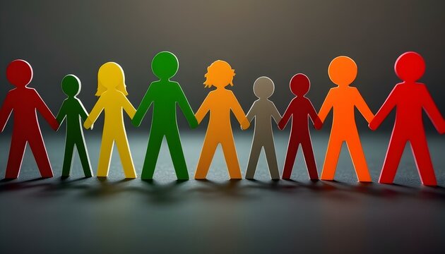 Diverse individuals holding hands in vibrant colors against a black background, celebrating Juneteenth unity and freedom