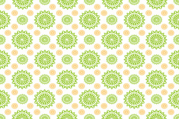 Modern geometric pattern with circles, ikat. Abstract artistic illustration of chevron zigzag. Trendy.