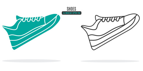 Illustration symbol. Shoes abstract illustration design. Stock vector icon.