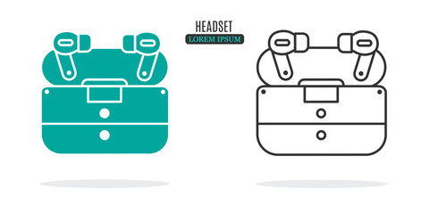 Illustration symbol. Headset abstract illustration design. Stock vector icon.