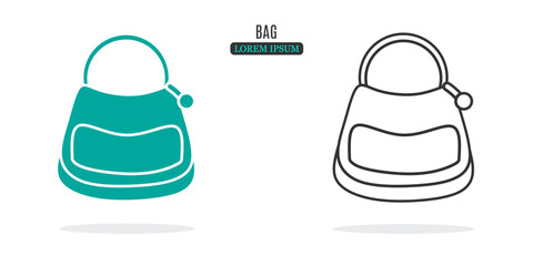 Illustration symbol. Bag abstract illustration design. Stock vector icon.