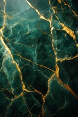 Emerald marble texture with golden veins elegant background luxury design surface backdrop pattern art wallpaper stone material aesthetic