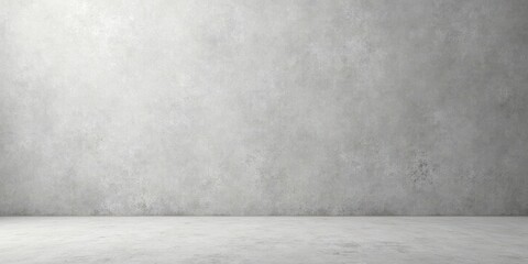 Fototapeta premium Empty Room with Light Grey Concrete Wall and Floor for Mockup Design