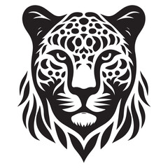 Intricate leopard head vector illustration for wildlife and tattoo designs