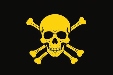 skull and crossbones on a black background