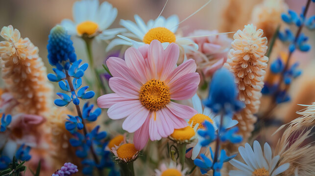 A fresh and vibrant garden filled with bright and beautiful flowers in full bloom.