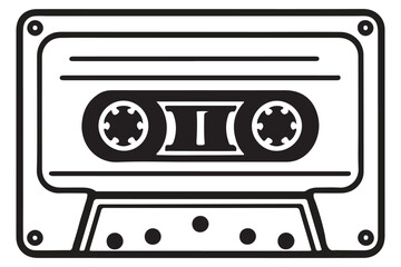 Vintage Cassette Tape Illustration for Audio Recording and Music Lovers