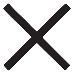 Bold X Symbol Graphic for Marking Removal or Cancellation Needs