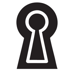 Classic Keyhole Silhouette Icon for Secure Access and Privacy Designs