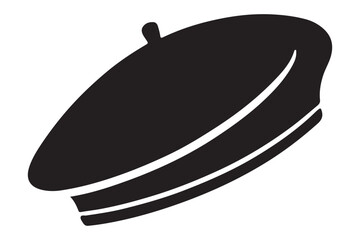 Simple Silhouette Design Black Beret Vector Style Fashion Graphic