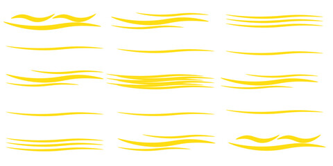 yellow water wave vector illustration collection eps10.