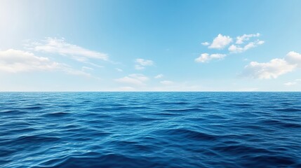 Obraz premium Ocean journey vast sea digital illustration serene environment wide angle midjourney concept