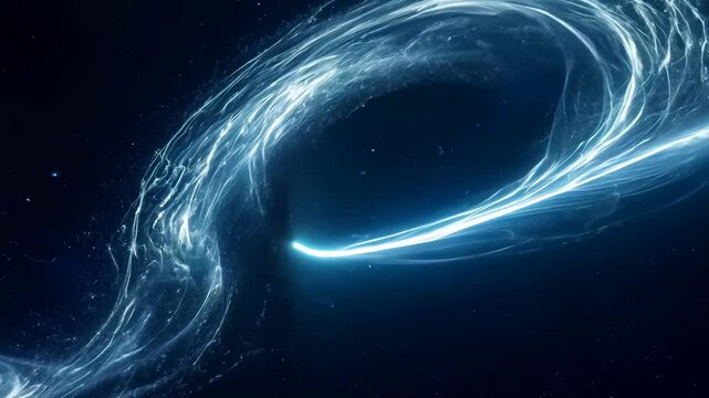 Shimmering Comets Dance in a Celestial Midnight Canvas: Abstract Looping Motion Footage