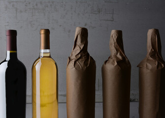 Wine Still Life Wrapped bottles