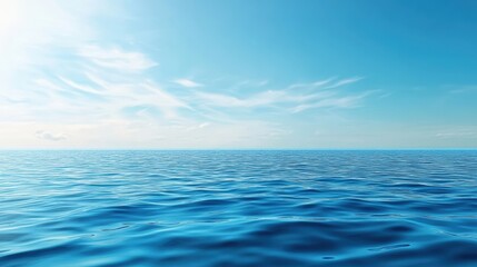 Obraz premium Serene ocean view expansive water body digital illustration tranquil environment aerial perspective midjourney concept