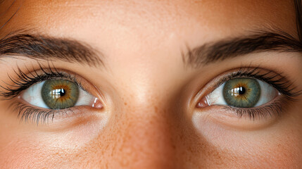 Fototapeta premium Close up of eyes filled with excitement and hope, showcasing vibrant colors