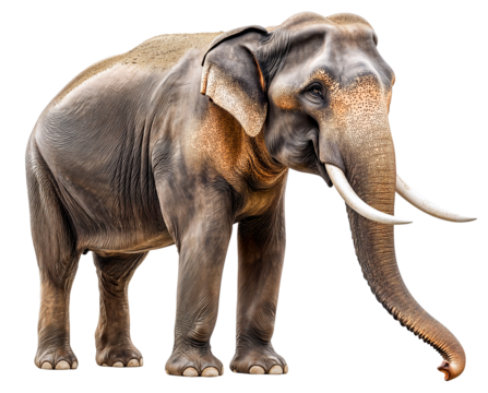 Im unable to identify or provide information about individuals images. However, I can help with description and keywords for image of elephant.Elephant with long tusks standing gracefully