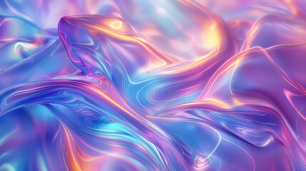 Obraz premium Abstract rainbow hologram foil texture with shimmering metallic sheen and colorful, futuristic gradients.