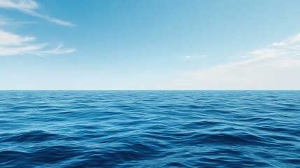 Obraz premium Serene ocean reflection vast water body digital art tranquil environment aerial view midjourney concept