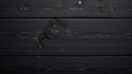 Fototapeta premium Black Wooden Planks with Unique Grain Patterns and Texture Details