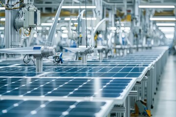 Green energy components manufactured in advanced plant.