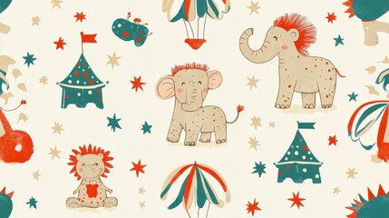 Playful Vintage Patterns for Children's Toy Packaging
