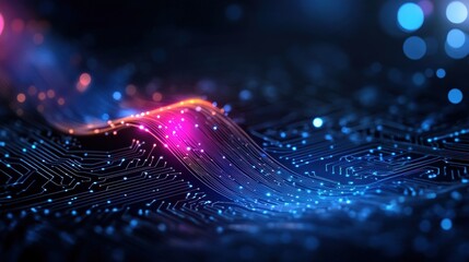 Digital wave transformation abstract realm digital art hyperspace close-up innovative concept