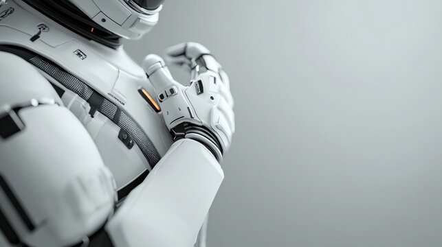 Futuristic Exoskeleton Design Showcase Digital Art High-Tech Environment Close-Up View Sci-Fi Concept