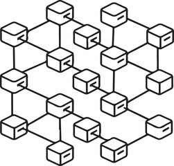 blockchain abstract geometric background vector