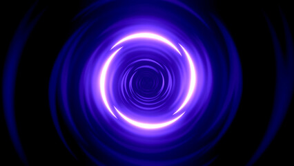 Blue and Pink Neon Spiral Circle Geometric Abstract Design with Glowing Effect in 3D