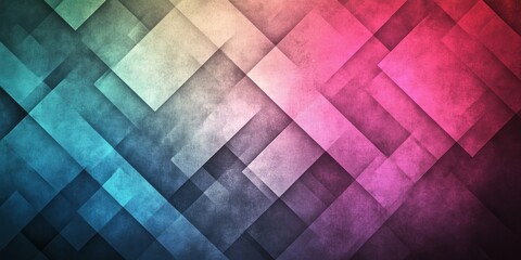 Abstract design displaying multiple overlapping angled rectangles with color gradients