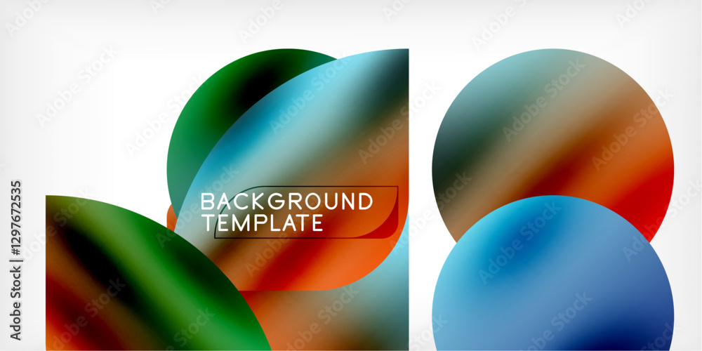 Poster bright circles with shadows abstract background