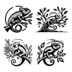 group set iguana logo design inspiration