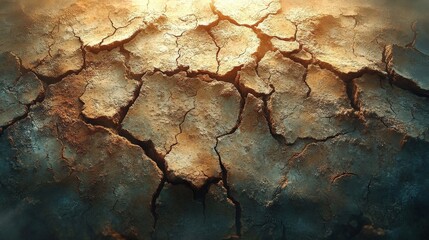 Fototapeta premium Cracked Earth Texture: Arid, Dark Brown Surface