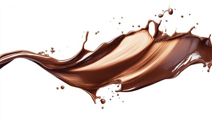 liquid sweet chocolate cream splash wave isolated