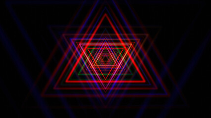 Multicolor Triangle Geometric Abstract Design with Depth and Texture in 3D