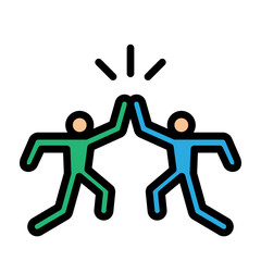 High Five Vector Filled Icon Design
