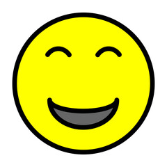 Happy Emoji Vector Filled Icon Design