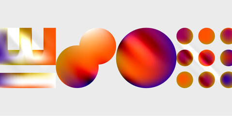 Simple shapes - circles, triangles, rectangles abstract background. Vector Illustration For Wallpaper, Banner, Background, Card, Book Illustration, landing page