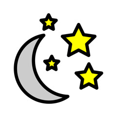 Starry Night Vector Filled Icon Design
