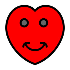 Smiling Heart Vector Filled Icon Design
